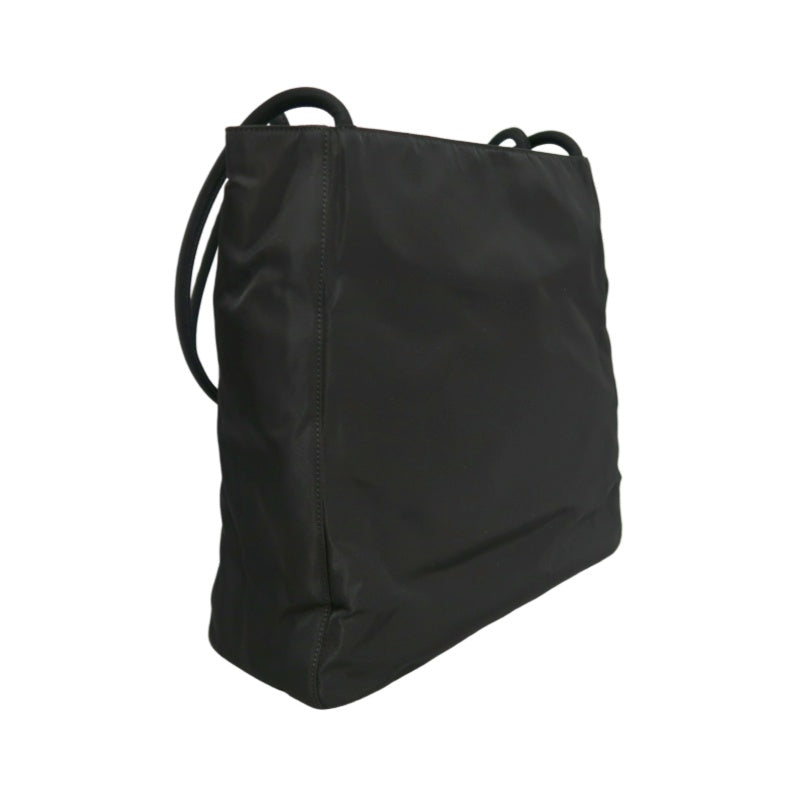 PRADA Nylon Tote Bag Shoulder Bag Black Silver Hardware Guarantee Card