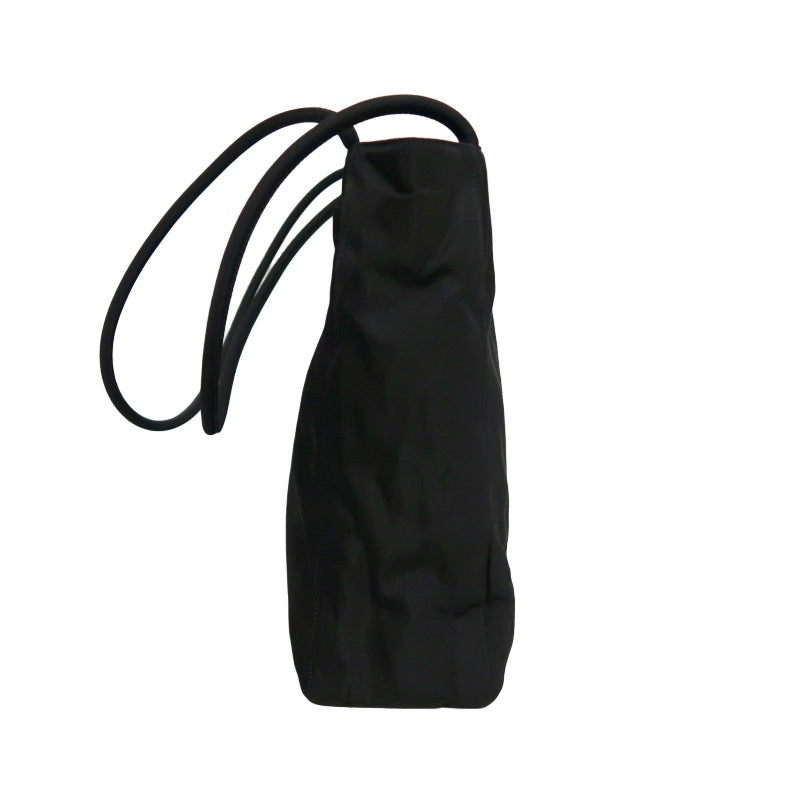 PRADA Nylon Tote Bag Shoulder Bag Black Silver Hardware Guarantee Card