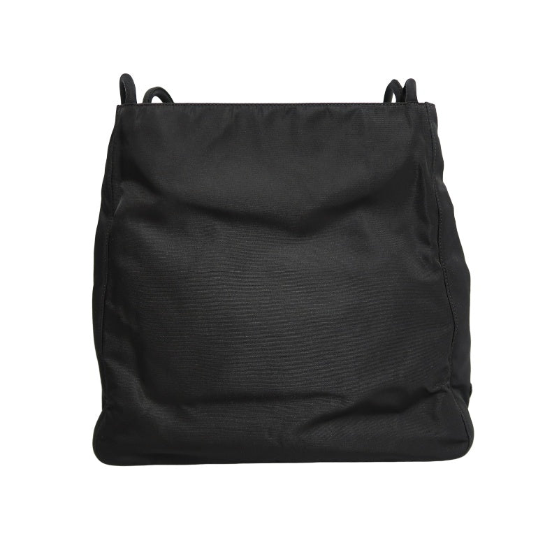 PRADA Nylon Tote Bag Shoulder Bag Black Silver Hardware Guarantee Card