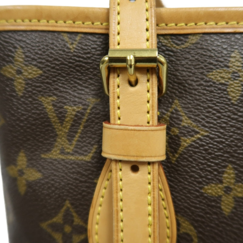 LOUIS VUITTON Monogram Bucket PM Totebag 　brown Pouch Gold Hardware