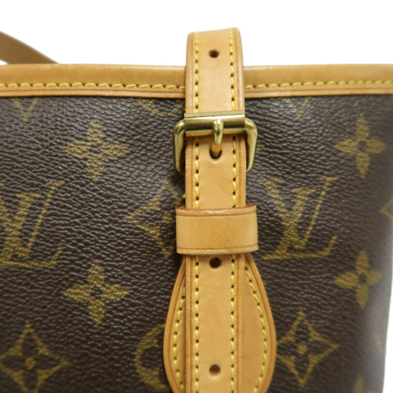 LOUIS VUITTON Monogram Bucket PM Totebag 　brown Pouch Gold Hardware
