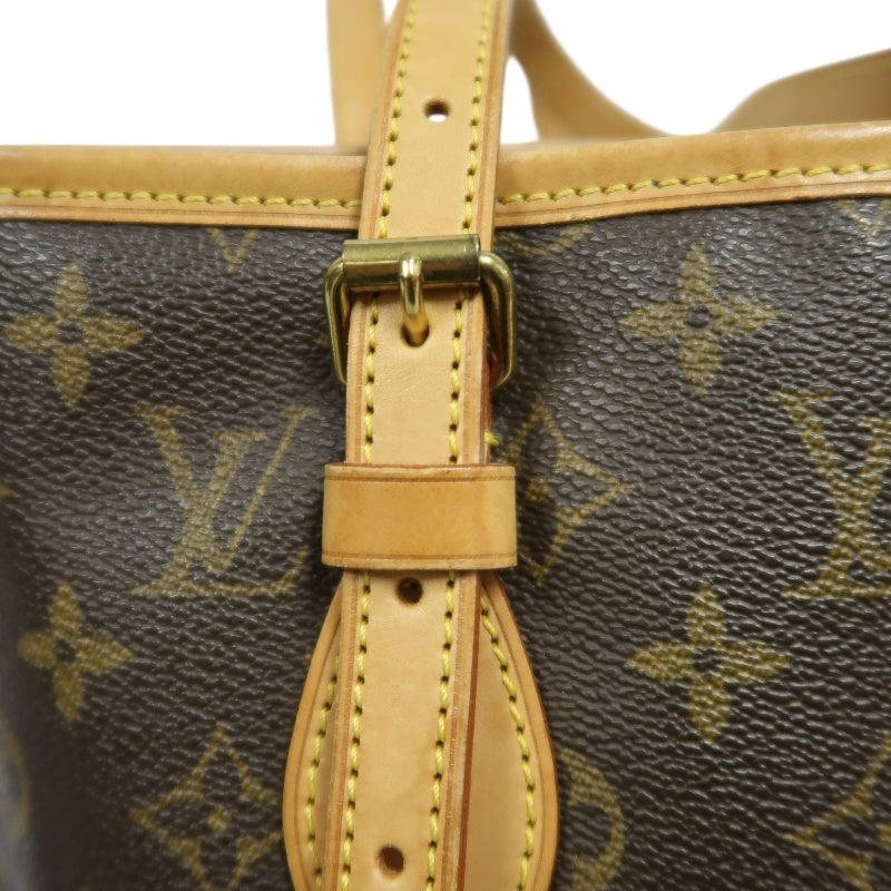 LOUIS VUITTON Monogram Bucket PM Totebag 　brown Pouch Gold Hardware