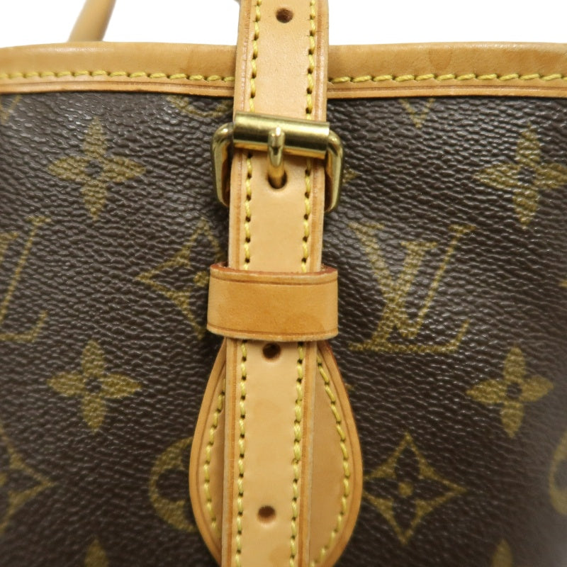 LOUIS VUITTON Monogram Bucket PM Totebag 　brown Pouch Gold Hardware