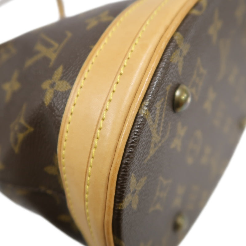 LOUIS VUITTON Monogram Bucket PM Totebag 　brown Pouch Gold Hardware