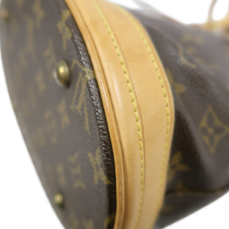 LOUIS VUITTON Monogram Bucket PM Totebag 　brown Pouch Gold Hardware