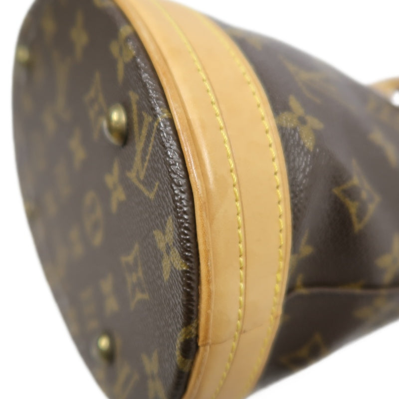 LOUIS VUITTON Monogram Bucket PM Totebag 　brown Pouch Gold Hardware