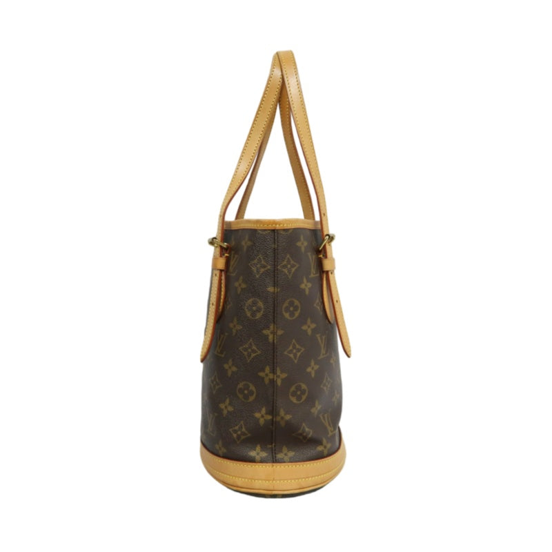 LOUIS VUITTON Monogram Bucket PM Totebag 　brown Pouch Gold Hardware