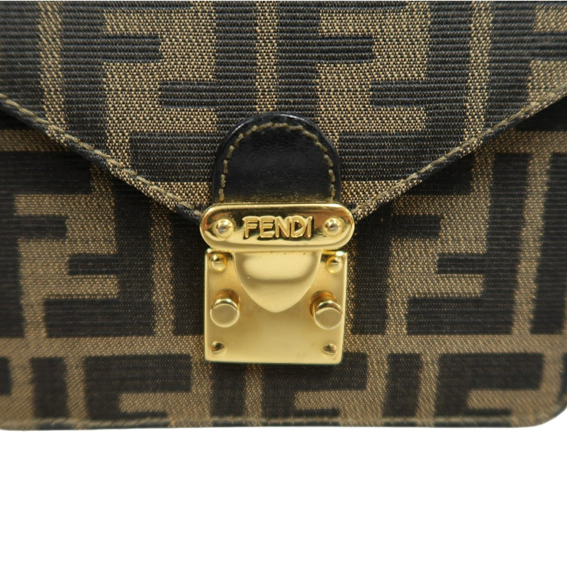 FENDI Zucca CanvaFENDI Zucca Canvas Shoulder Bag  Brown  　Gold Hardwares Shoulder Bag  Brown  　Gold Hardware