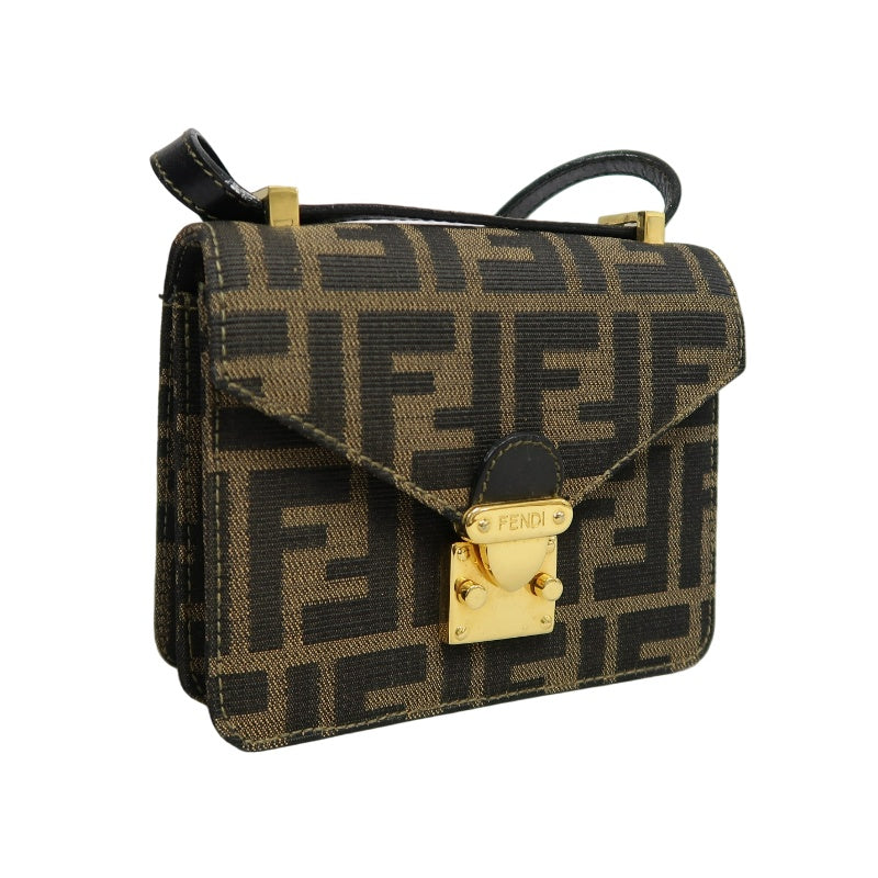 FENDI Zucca CanvaFENDI Zucca Canvas Shoulder Bag  Brown  　Gold Hardwares Shoulder Bag  Brown  　Gold Hardware