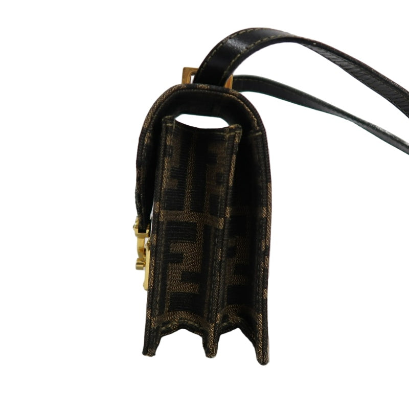 FENDI Zucca CanvaFENDI Zucca Canvas Shoulder Bag  Brown  　Gold Hardwares Shoulder Bag  Brown  　Gold Hardware