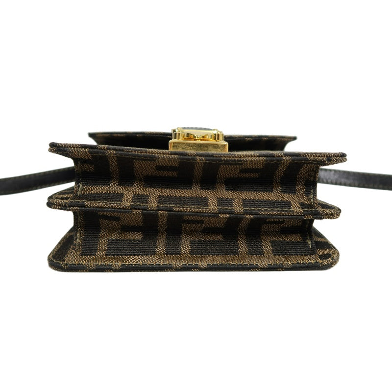 FENDI Zucca CanvaFENDI Zucca Canvas Shoulder Bag  Brown  　Gold Hardwares Shoulder Bag  Brown  　Gold Hardware