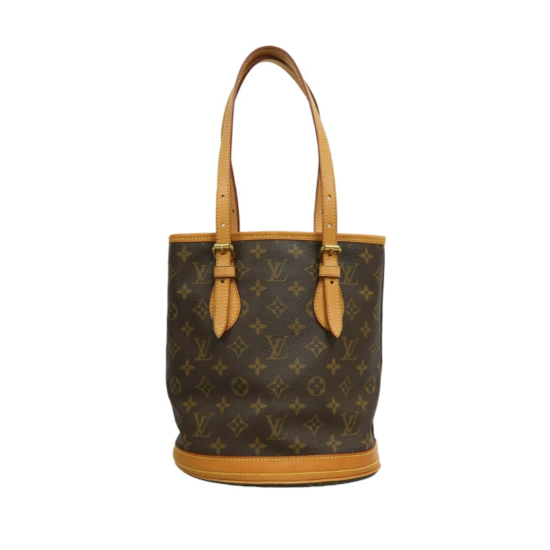 LOUIS VUITTON Monogram Bucket Bag PM 　 Brown  Gold Hardware 　Pouch