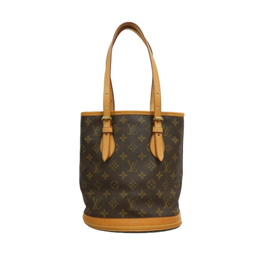 LOUIS VUITTON Monogram Bucket Bag PM 　 Brown  Gold Hardware 　Pouch