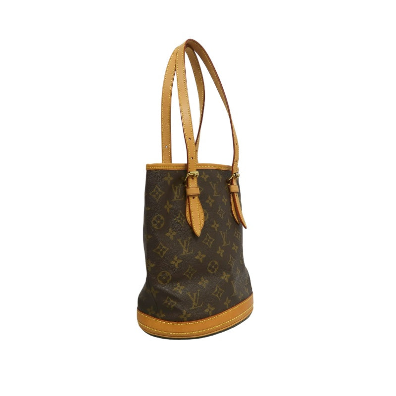 LOUIS VUITTON Monogram Bucket Bag PM 　 Brown  Gold Hardware 　Pouch