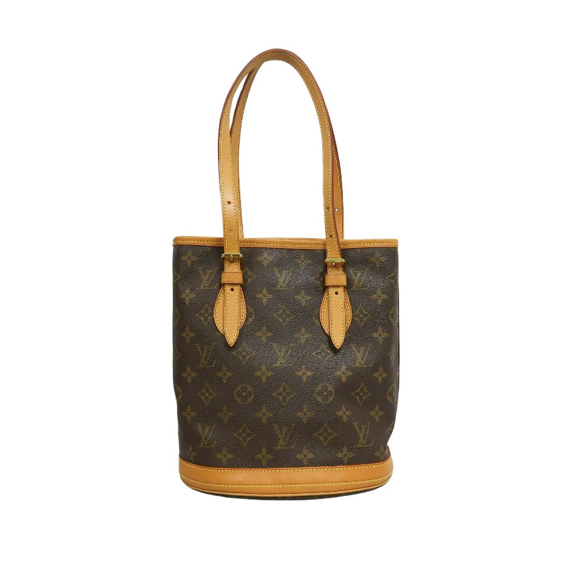 LOUIS VUITTON Monogram Bucket Bag PM 　 Brown  Gold Hardware 　Pouch
