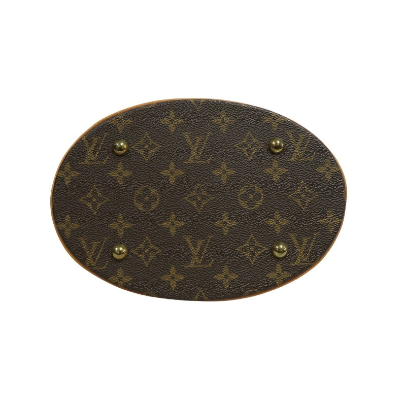 LOUIS VUITTON Monogram Bucket Bag PM 　 Brown  Gold Hardware 　Pouch