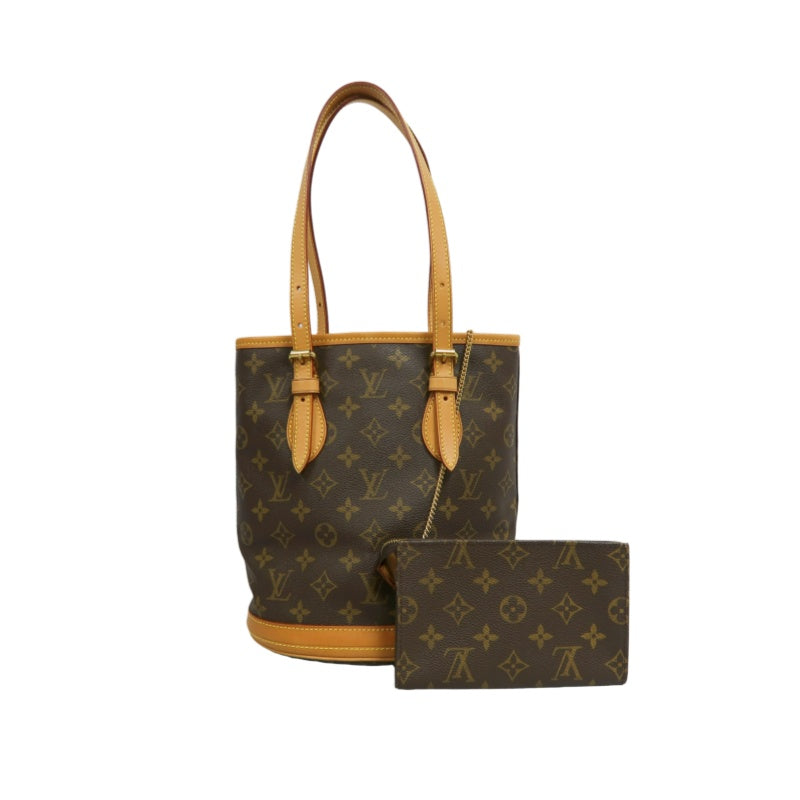 LOUIS VUITTON Monogram Bucket Bag PM 　 Brown  Gold Hardware 　Pouch