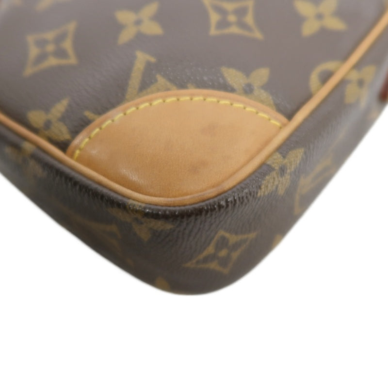 LOUIS VUITTON Monogram Danube Shoulder Bag Brown Gold Hardware