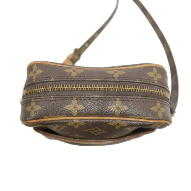LOUIS VUITTON Monogram Danube Shoulder Bag Brown Gold Hardware