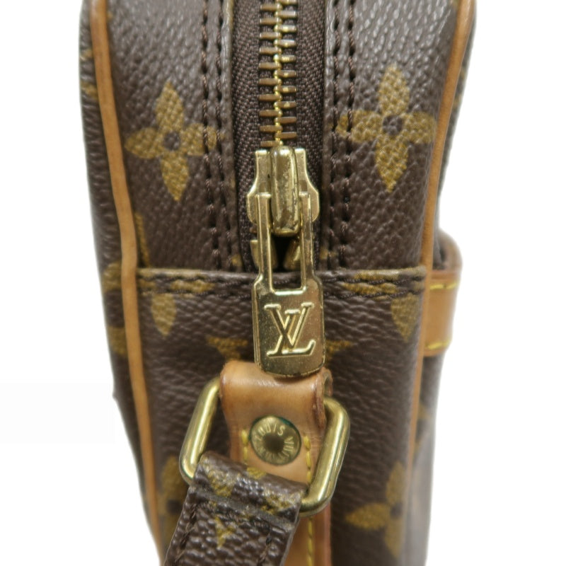 LOUIS VUITTON Monogram Danube Shoulder Bag Brown Gold Hardware
