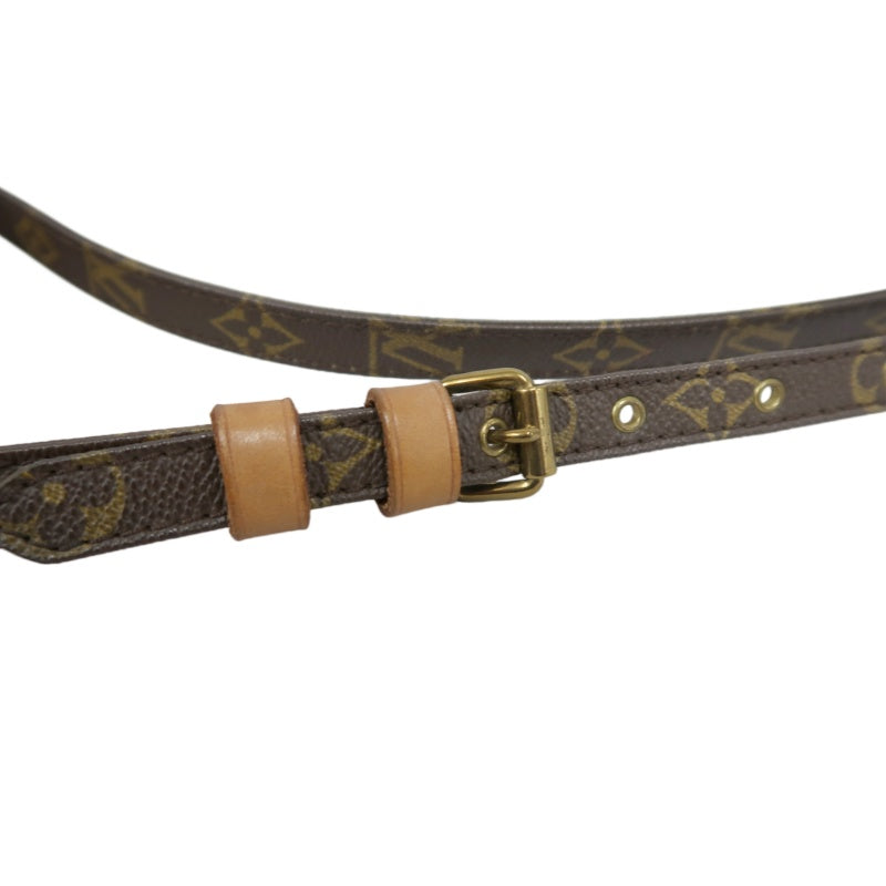 LOUIS VUITTON Monogram Danube Shoulder Bag Brown Gold Hardware
