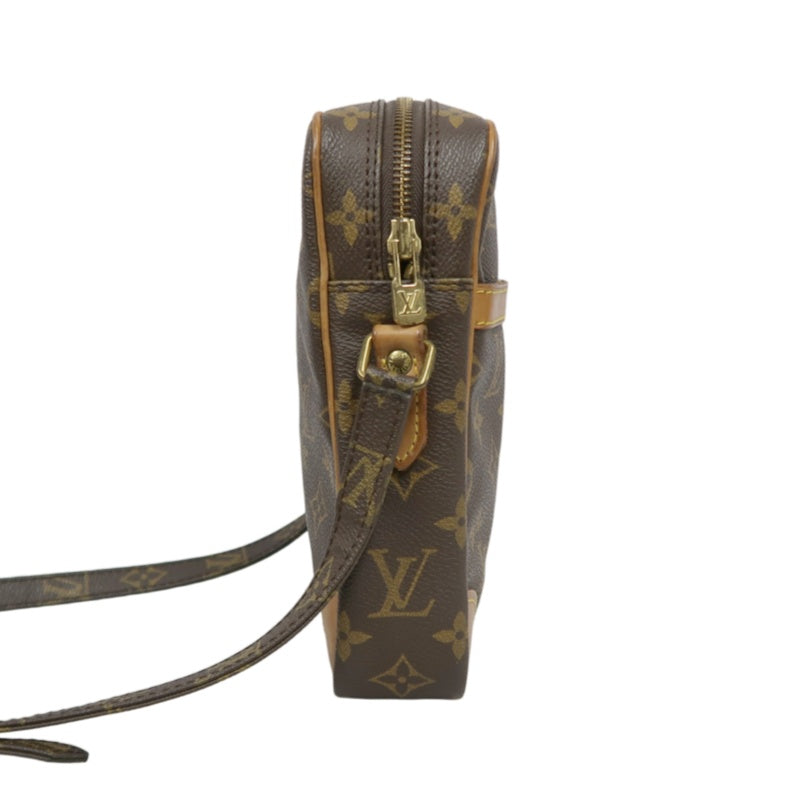 LOUIS VUITTON Monogram Danube Shoulder Bag Brown Gold Hardware