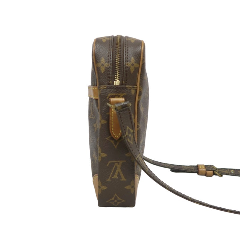 LOUIS VUITTON Monogram Danube Shoulder Bag Brown Gold Hardware