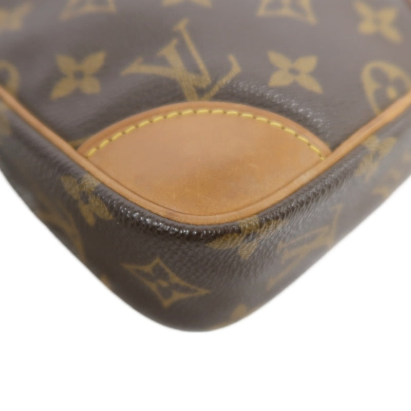 LOUIS VUITTON Monogram Danube Shoulder Bag Brown Gold Hardware