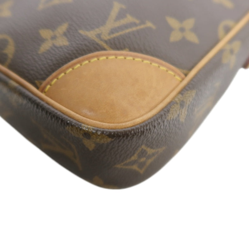 LOUIS VUITTON Monogram Danube Shoulder Bag Brown Gold Hardware