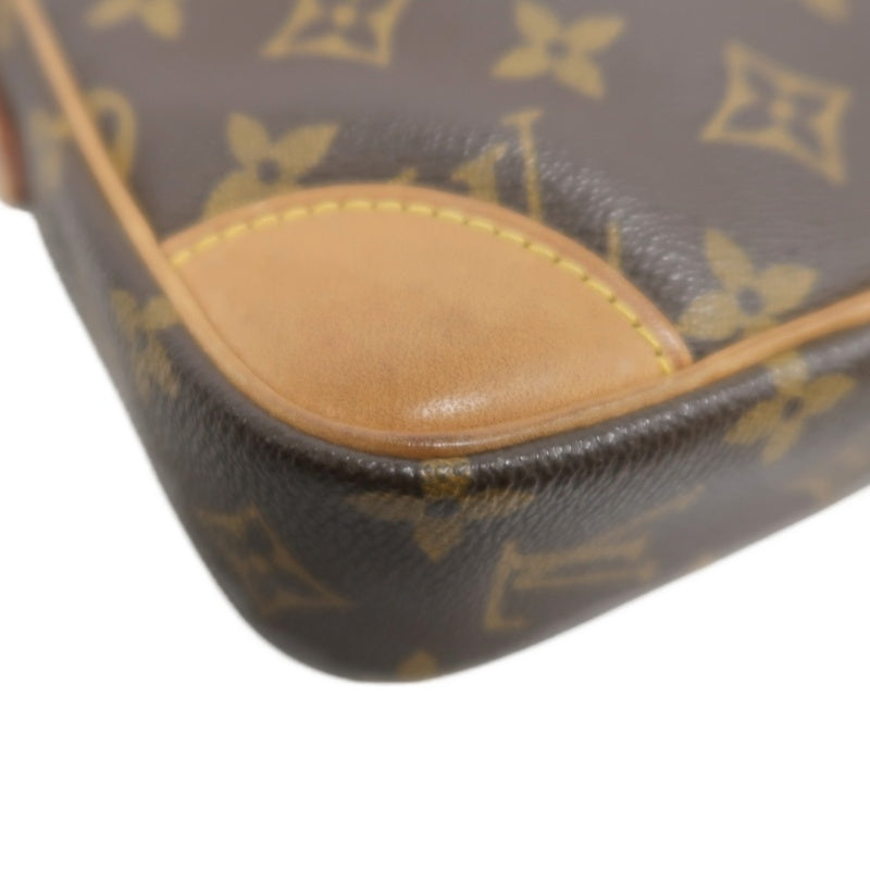 LOUIS VUITTON Monogram Danube Shoulder Bag Brown Gold Hardware