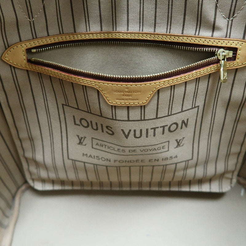 LOUIS VUITTON Monogram Canvas Leather Neverfull MM Tote Bag 　 Brown 　 Gold Hardware
