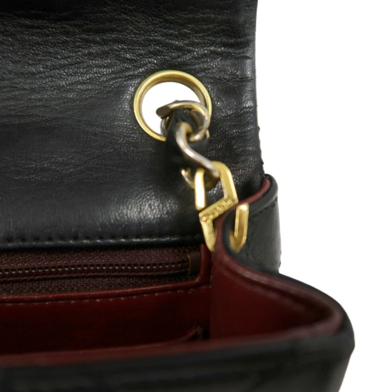 CHANEL Matelasse Quilted lambskin Chain Shoulder Bag 　 Black　 Double C Gold Hardware
