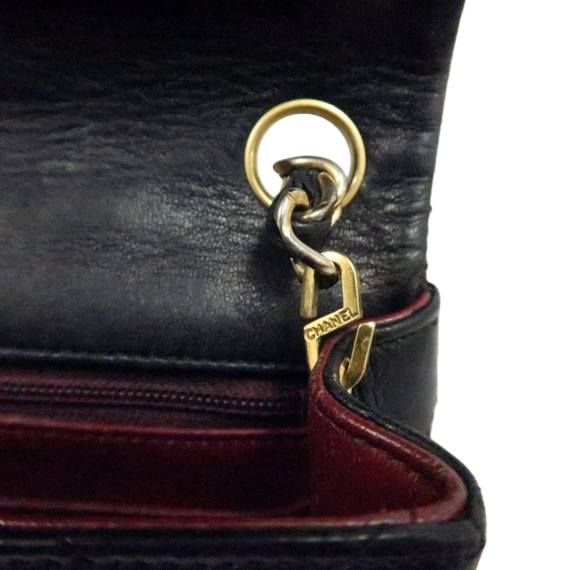 CHANEL Matelasse Quilted lambskin Chain Shoulder Bag 　 Black　 Double C Gold Hardware