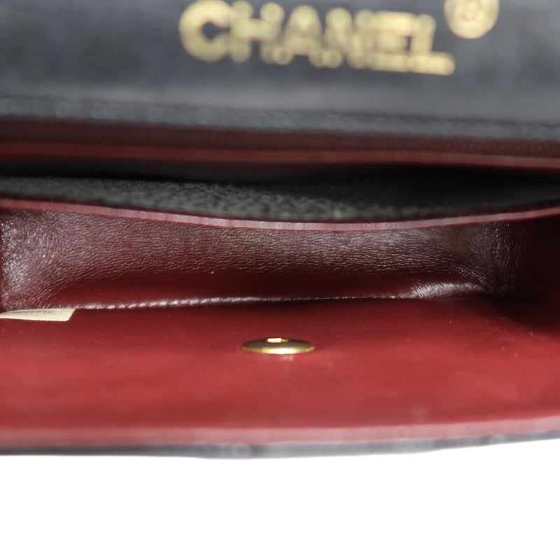 CHANEL Matelasse Quilted lambskin Chain Shoulder Bag 　 Black　 Double C Gold Hardware