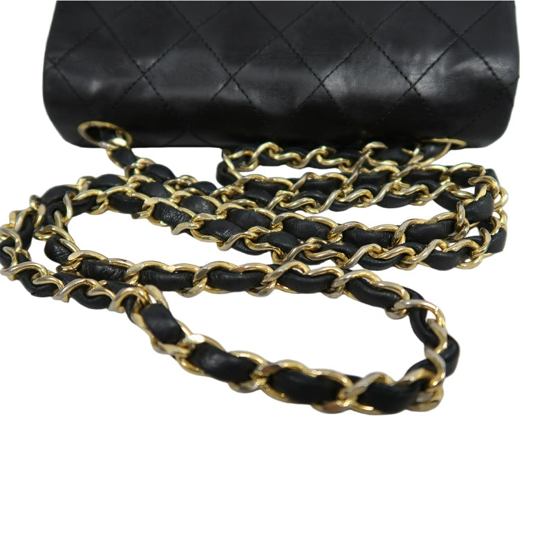CHANEL Matelasse Quilted lambskin Chain Shoulder Bag 　 Black　 Double C Gold Hardware