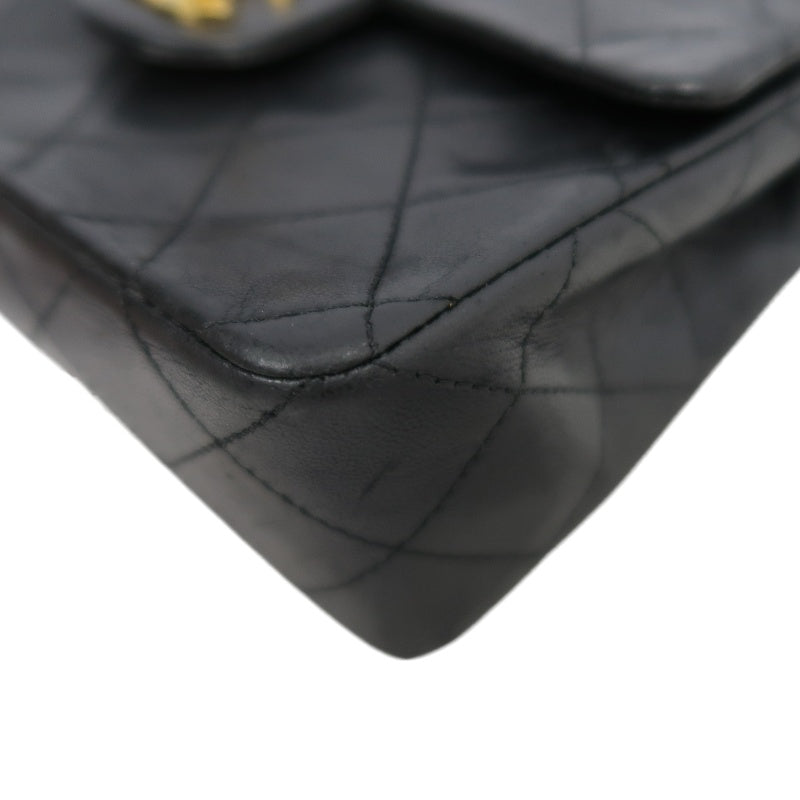 CHANEL Matelasse Quilted lambskin Chain Shoulder Bag 　 Black　 Double C Gold Hardware