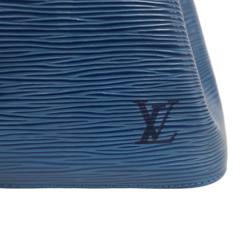 LOUIS VUITTON Epi Leather Petit Noe Bucket Bag BlueDrawstring And Gold Hardware