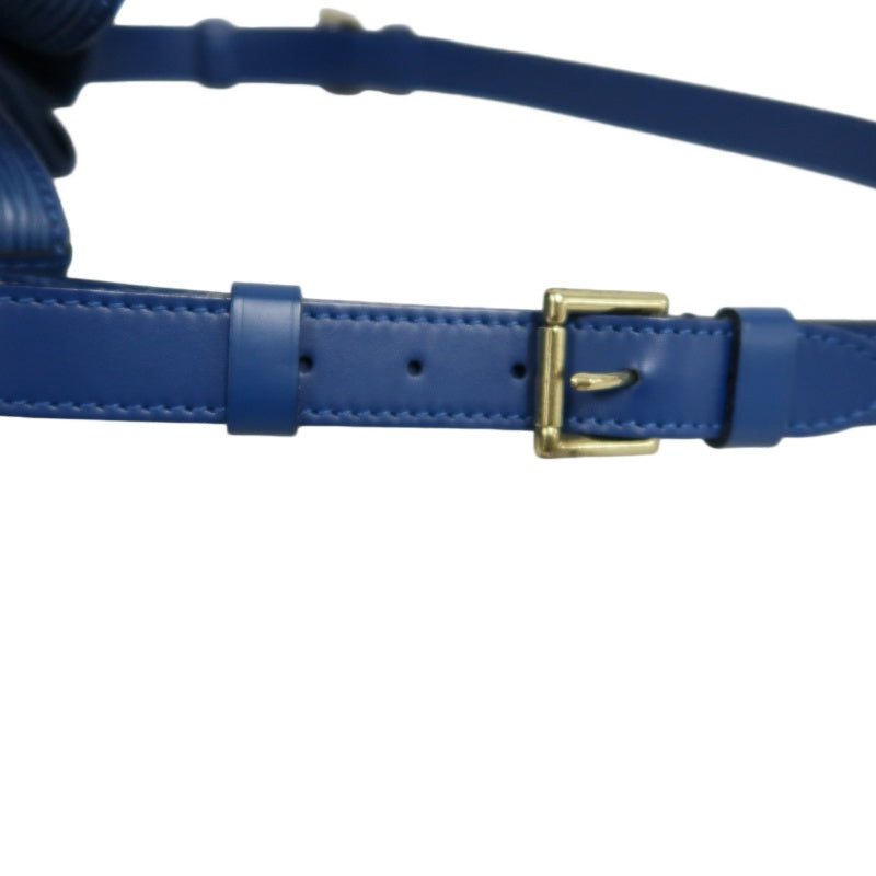 LOUIS VUITTON Epi Leather Petit Noe Bucket Bag BlueDrawstring And Gold Hardware