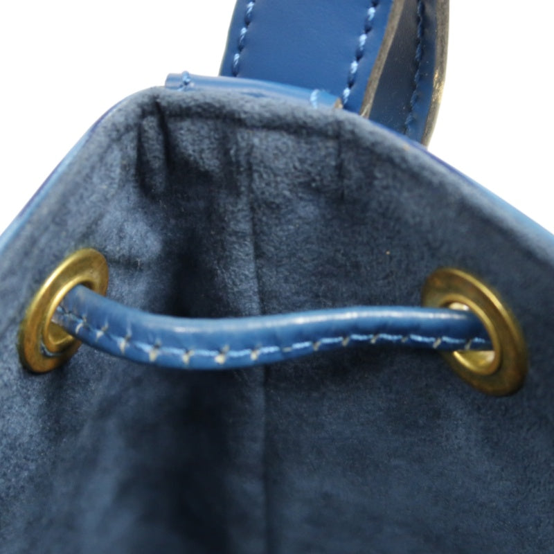 LOUIS VUITTON Epi Leather Petit Noe Bucket Bag BlueDrawstring And Gold Hardware