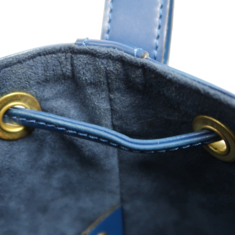 LOUIS VUITTON Epi Leather Petit Noe Bucket Bag BlueDrawstring And Gold Hardware