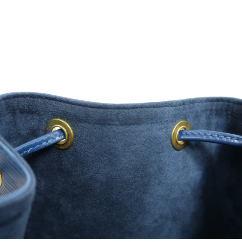 LOUIS VUITTON Epi Leather Petit Noe Bucket Bag BlueDrawstring And Gold Hardware