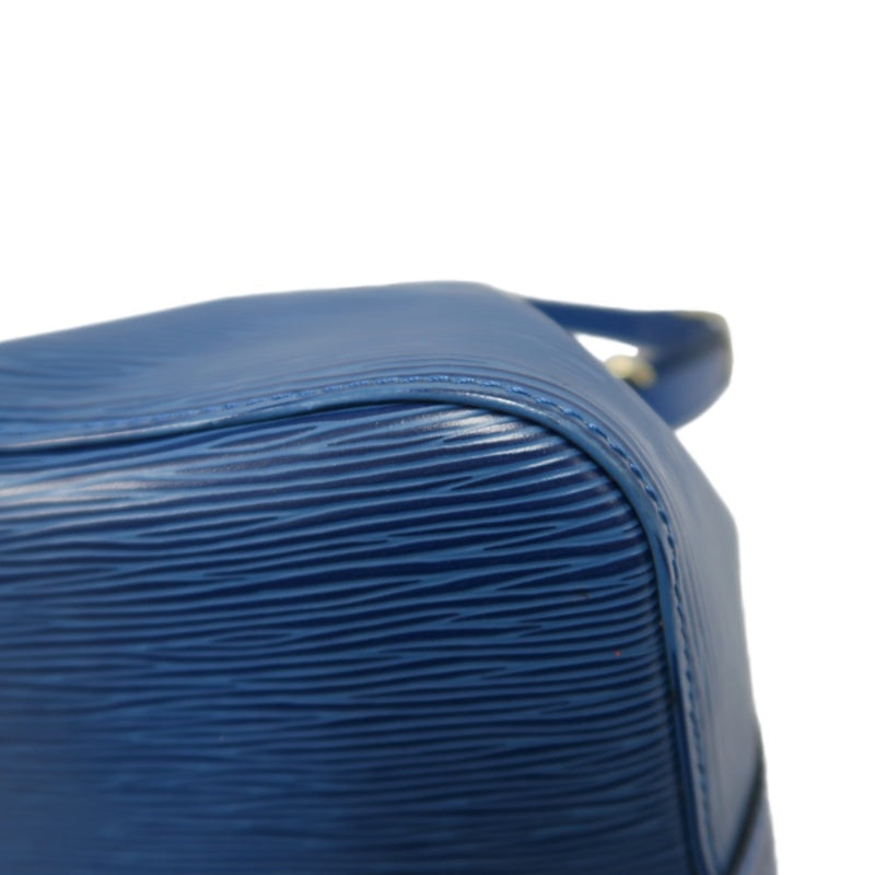 LOUIS VUITTON Epi Leather Petit Noe Bucket Bag BlueDrawstring And Gold Hardware