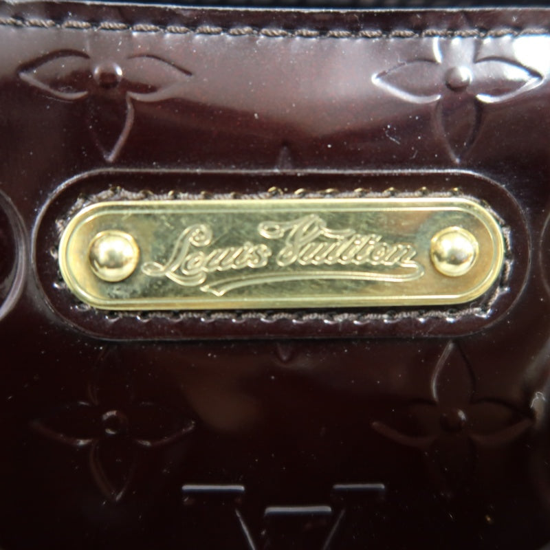 LOUIS VUITTON Vernis Leather Wilshire PM Handbag  Dark Purple Gold Hardware