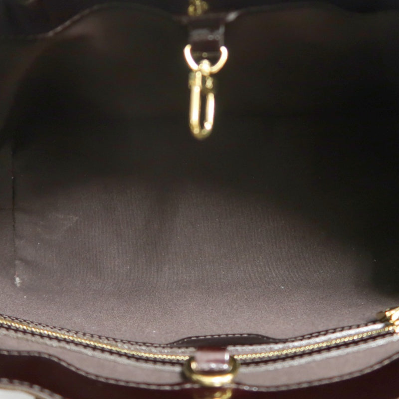 LOUIS VUITTON Vernis Leather Wilshire PM Handbag  Dark Purple Gold Hardware