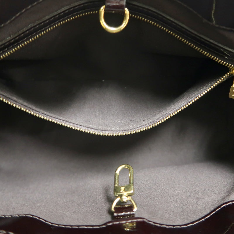 LOUIS VUITTON Vernis Leather Wilshire PM Handbag  Dark Purple Gold Hardware