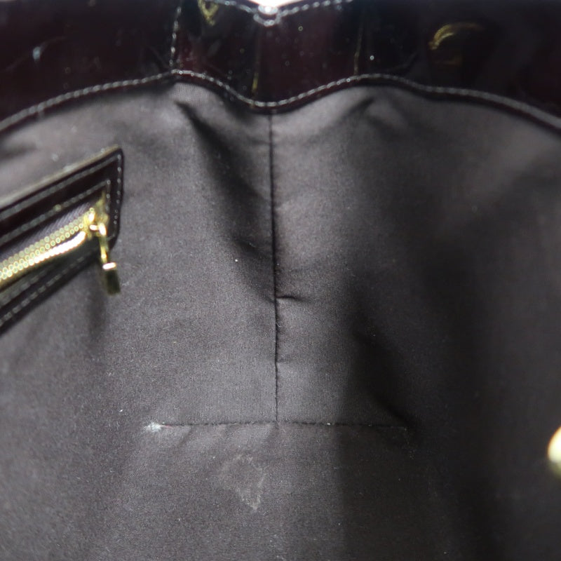 LOUIS VUITTON Vernis Leather Wilshire PM Handbag  Dark Purple Gold Hardware