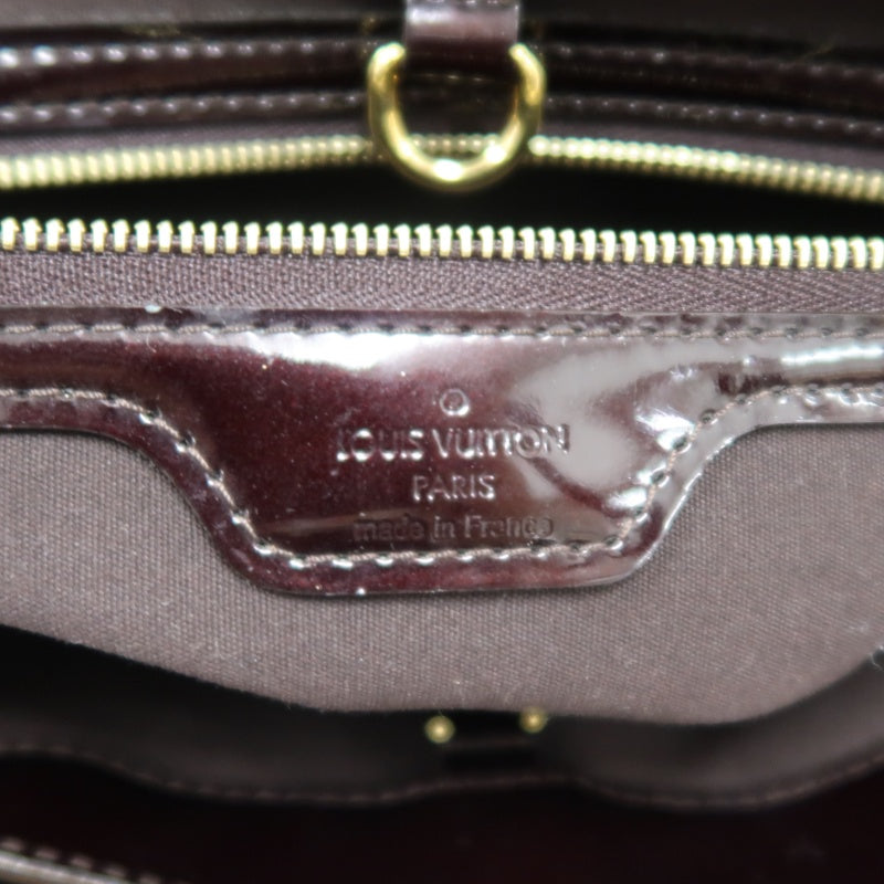 LOUIS VUITTON Vernis Leather Wilshire PM Handbag  Dark Purple Gold Hardware