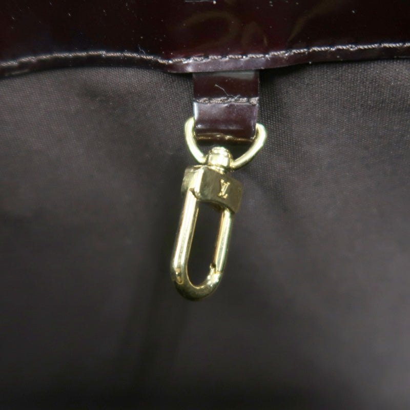 LOUIS VUITTON Vernis Leather Wilshire PM Handbag  Dark Purple Gold Hardware