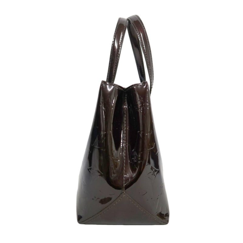 LOUIS VUITTON Vernis Leather Wilshire PM Handbag  Dark Purple Gold Hardware