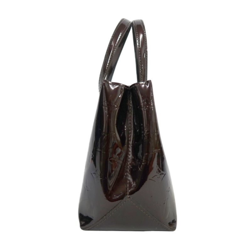LOUIS VUITTON Vernis Leather Wilshire PM Handbag  Dark Purple Gold Hardware
